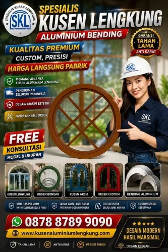 kusen aluminium lengkung